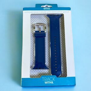 Dark Blue Silicone Sport Strap Watch Band Compatible with 42/44/45mm Apple Watch